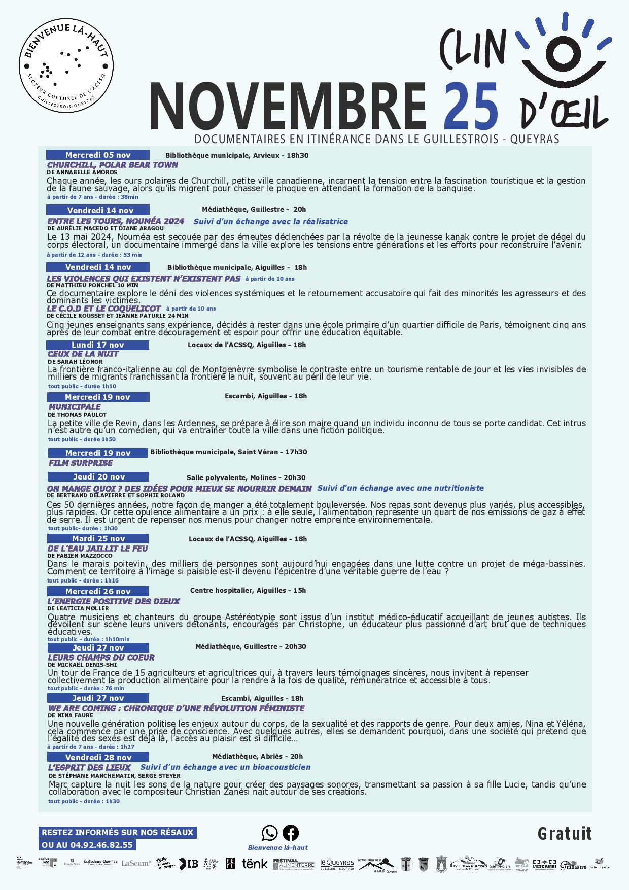 Affiche programme clin oeil queyras 2025